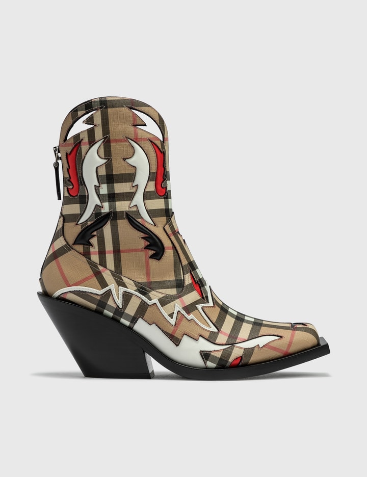 Topstitch Appliqué Vintage Check E-canvas Boots Placeholder Image