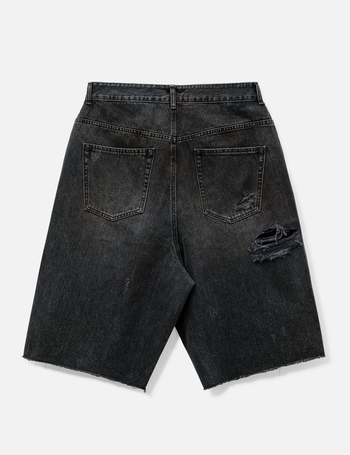 Protocol-Index Long Zipper Fly Denim Shorts