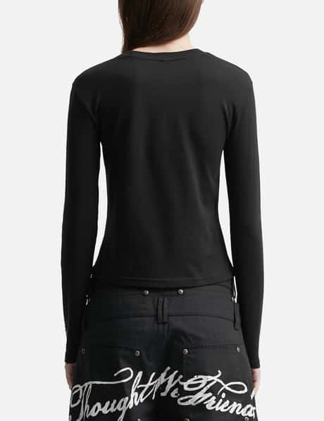Wing Lettering Long Sleeve Top Black view 9