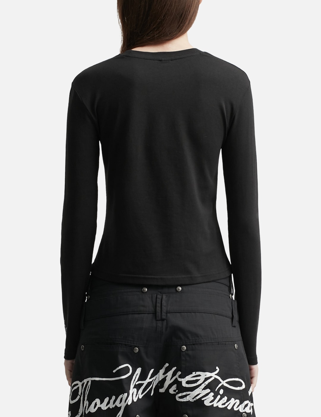 Wing Lettering Long Sleeve Top Black view 10