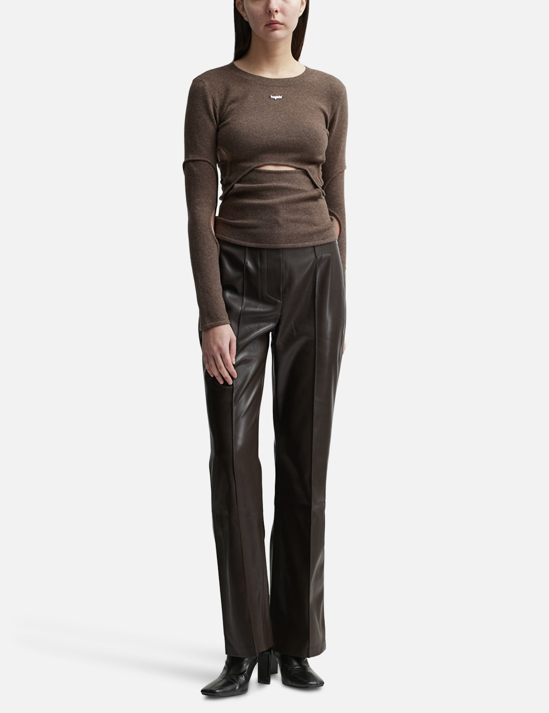 CUT-OUT WOOL AND CASHMERE BLEND TOP view 16