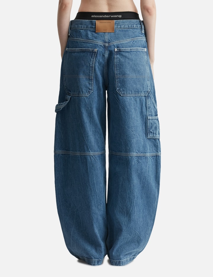 Prestyled Mid Rise Oversized Jean with Logo Elastic Placeholder Image