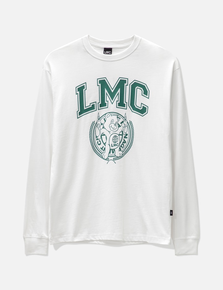 Lmc College Bear Long Sleeve T-shirt In White