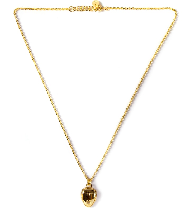 Gold Tribal Head Pendant Necklace Placeholder Image