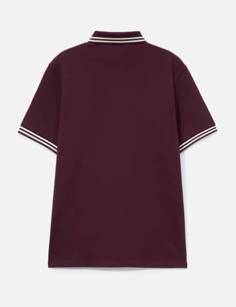 Striped Trim Cotton Piquet Polo Shirt view 8