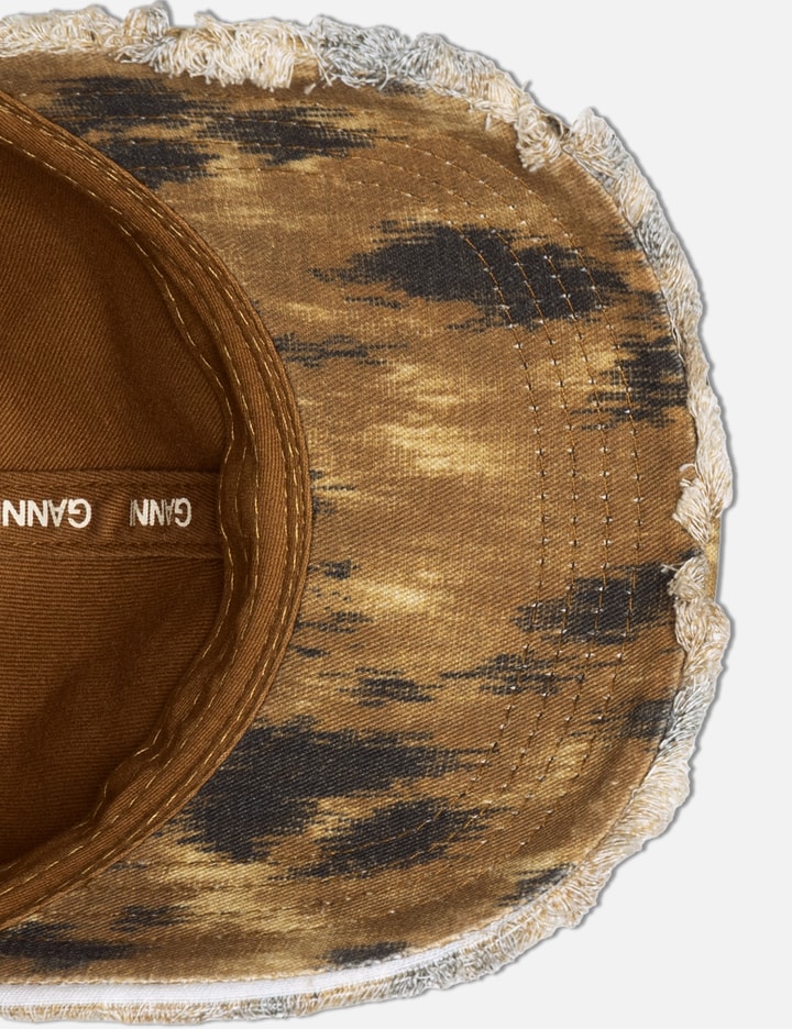 Ganni Washed Cotton Print Canvas Cap