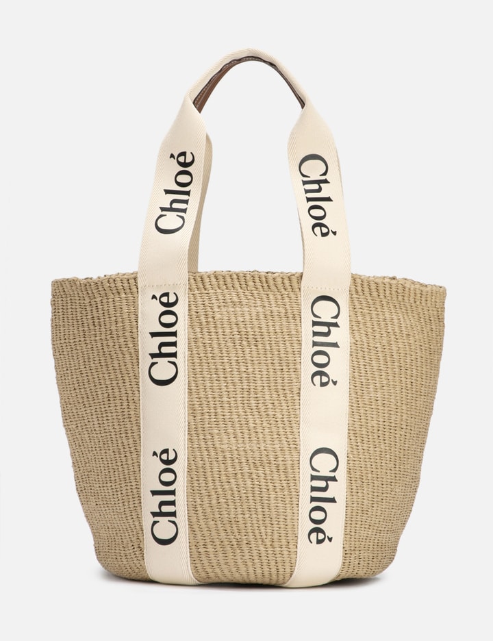 Shop Chloé Large Woody Basket In White