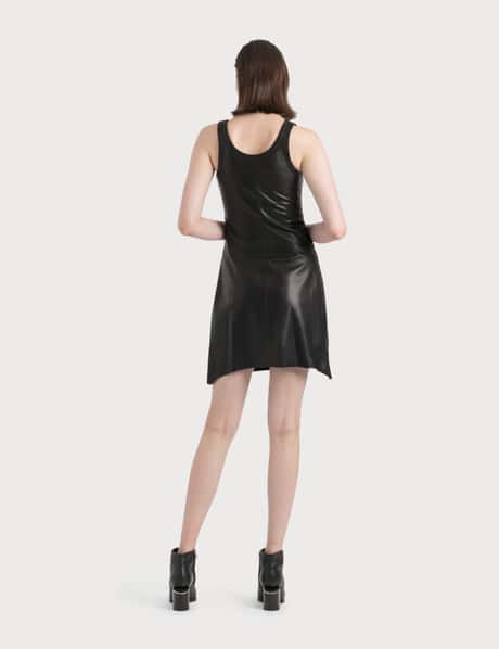 chinese dress ladies Fashion PU Leather Tank Dresses Women's Sexy O-Neck Sleeveless Bodycon High Waist Package Hip Party Night Club Black Dress Black / M main image 0