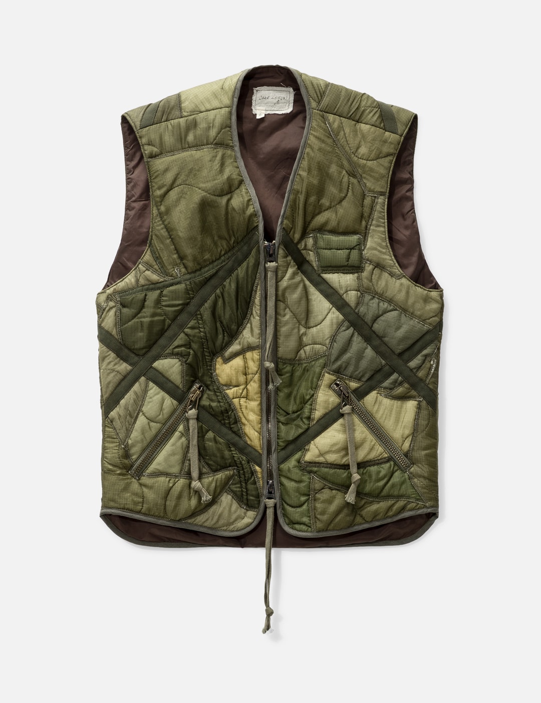 Mixed Puffer Zip Vest view 7