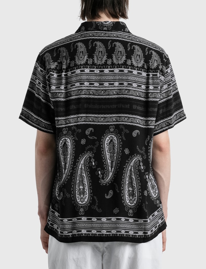 Men Black Bandana Print Short Sleeve Shirt S