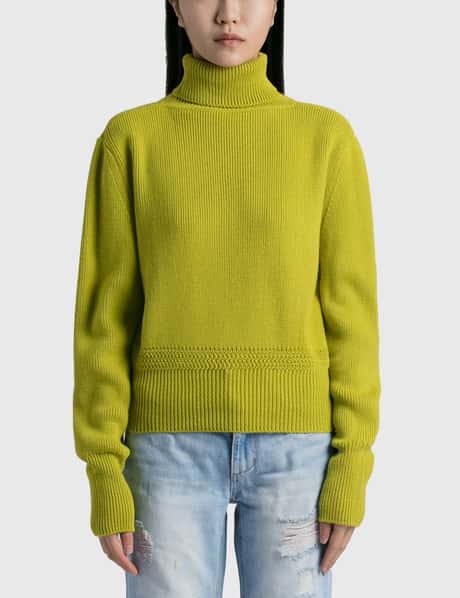 Open YY Ribbed Turtleneck Pullover Sweater