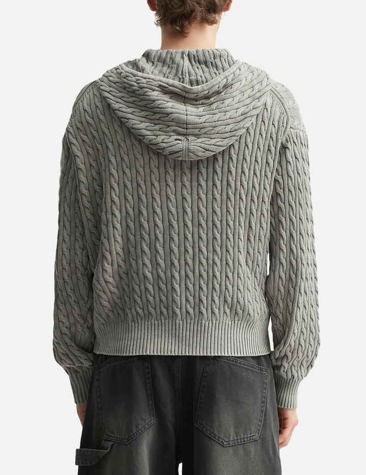 Cotton Piece Dyed Cable Hoodie Zip-up Placeholder Image