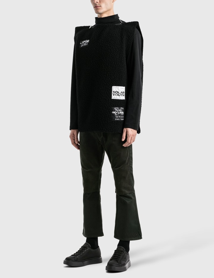 Zipped Punk Top In Structured Fleece Sweater Placeholder Image