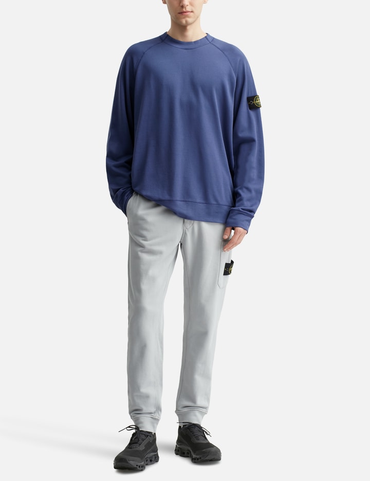 Stone Island Light Cotton Fleece Sweatshirt In Purple
