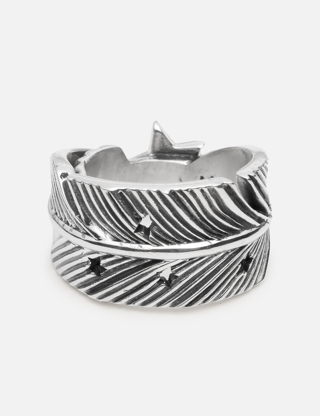 CS Navajo Sheriff Star Arrow Feather Ring - Starry view 5