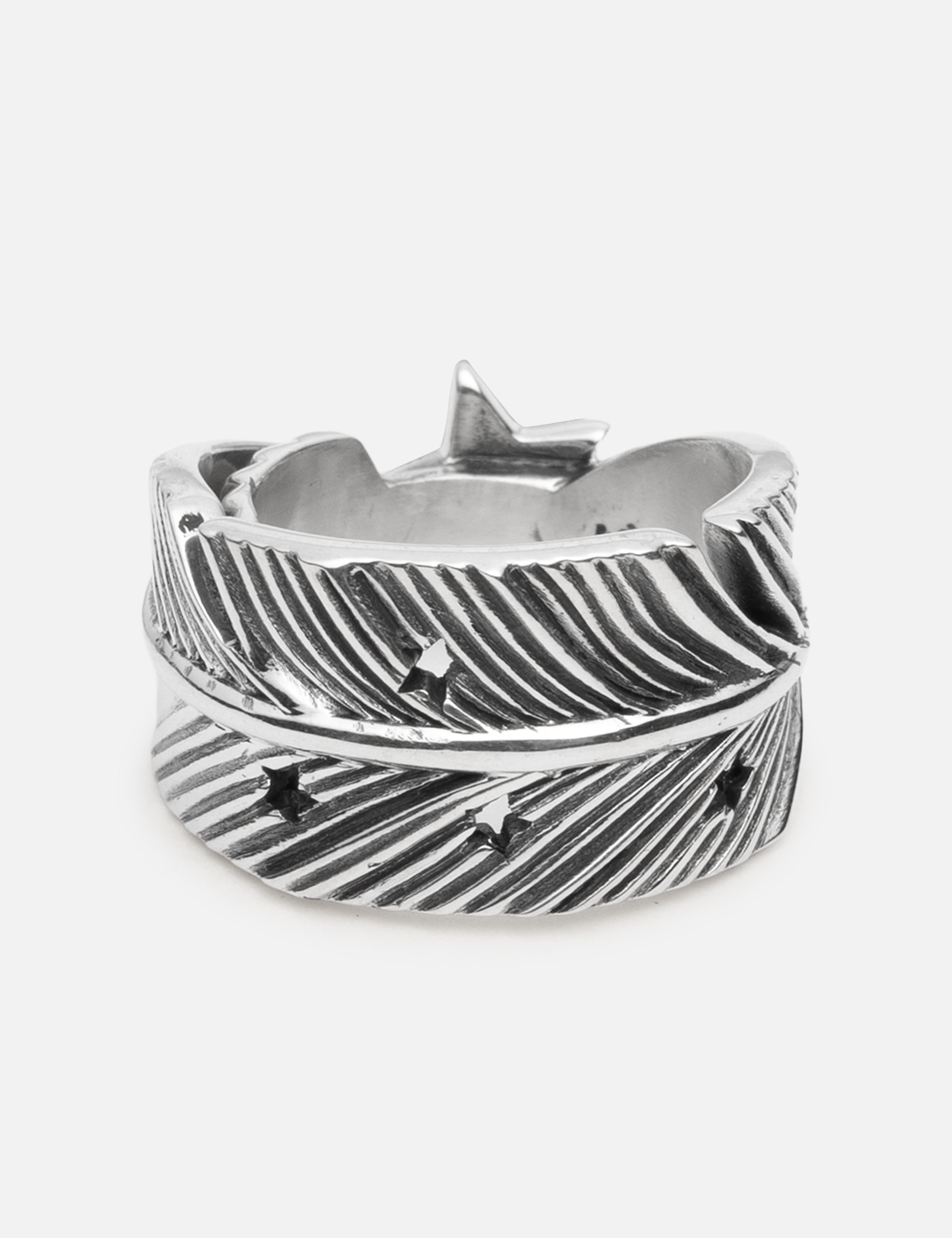 CS Navajo Sheriff Star Arrow Feather Ring - Starry view 10