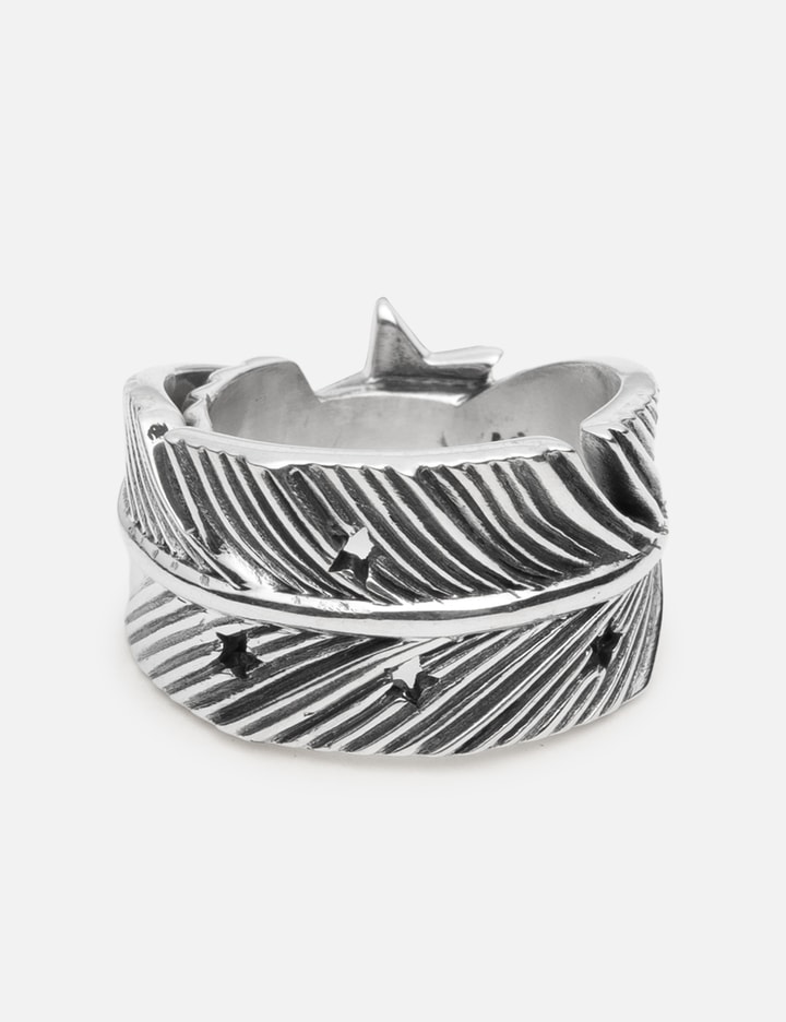 CS Navajo Sheriff Star Arrow Feather Ring - Starry