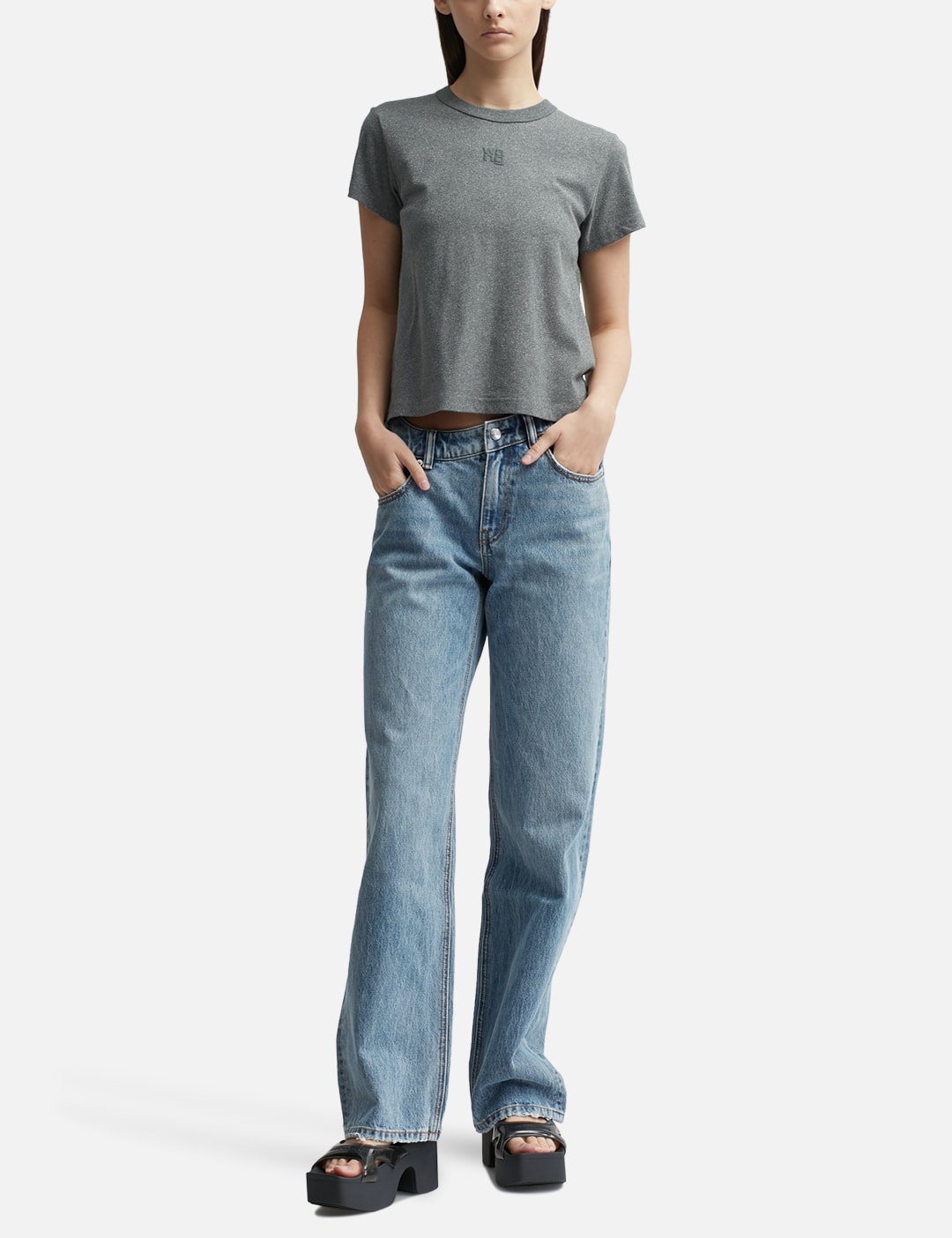 T By Alexander Wang - Cropped Button Down Shirt