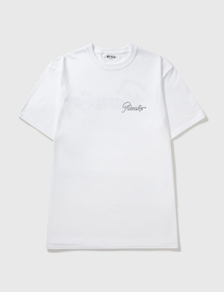 Awake Embroidered Classic Logo Pocket Long Sleeve Tee (White)