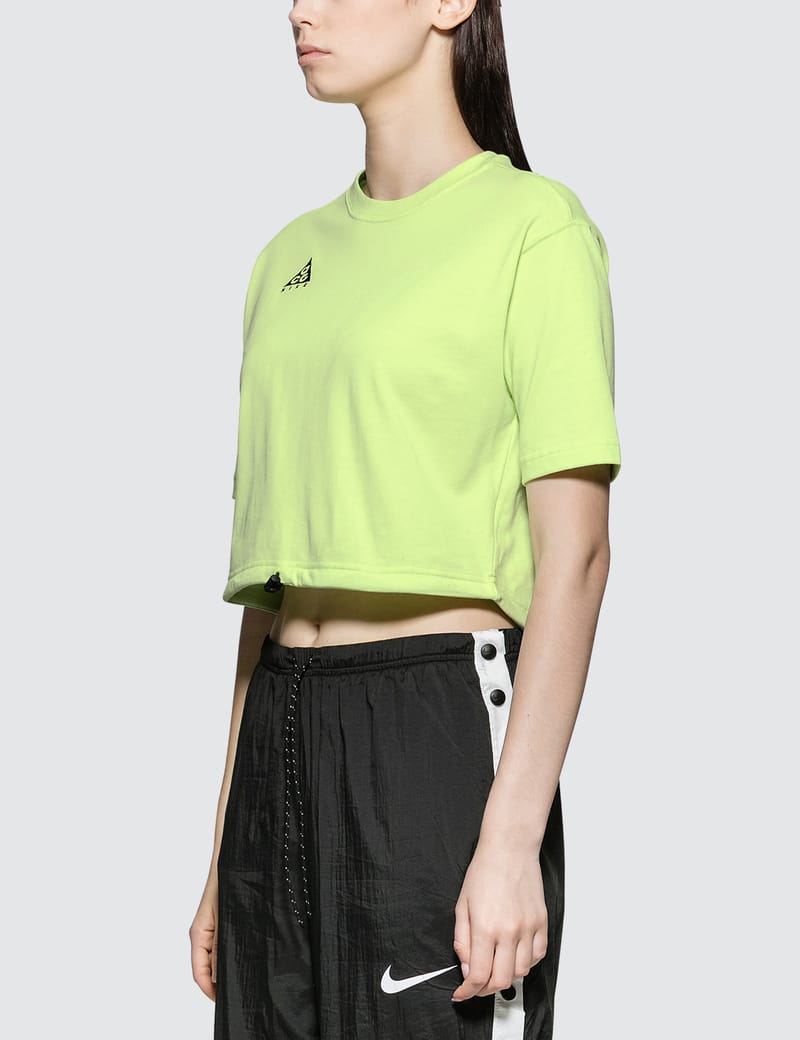 nike neon green crop top