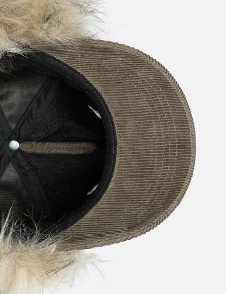 Open YY - フェイクファー コーデュロイ イヤーフラップ キャップ  