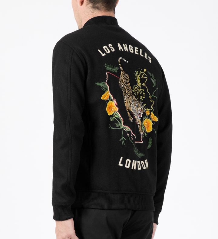Maharishi x Undefeated Black Embroidered Stadium Jacket Placeholder Image