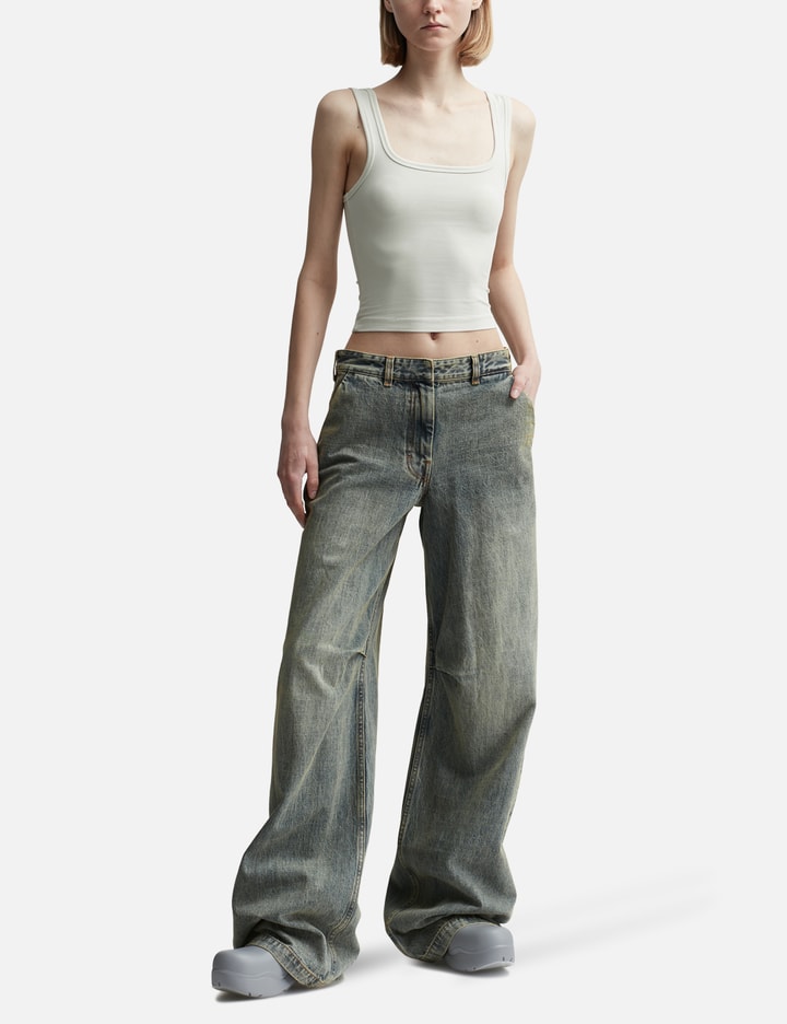 Entire Studios Square Neck Tank Top In White