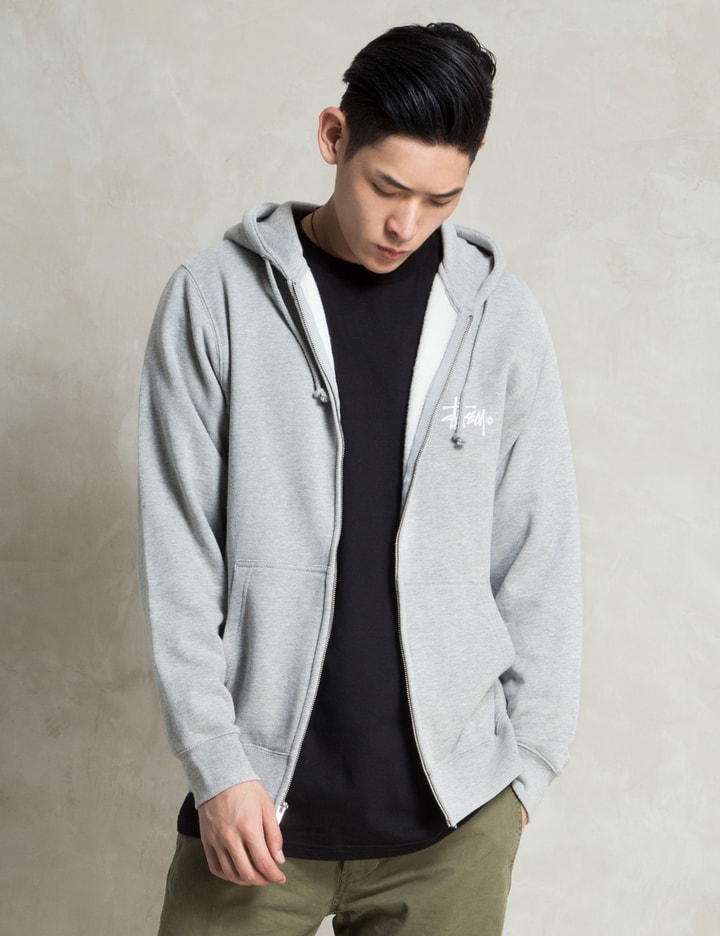 Grey Heather Basic Logo Zip Hoodie Placeholder Image