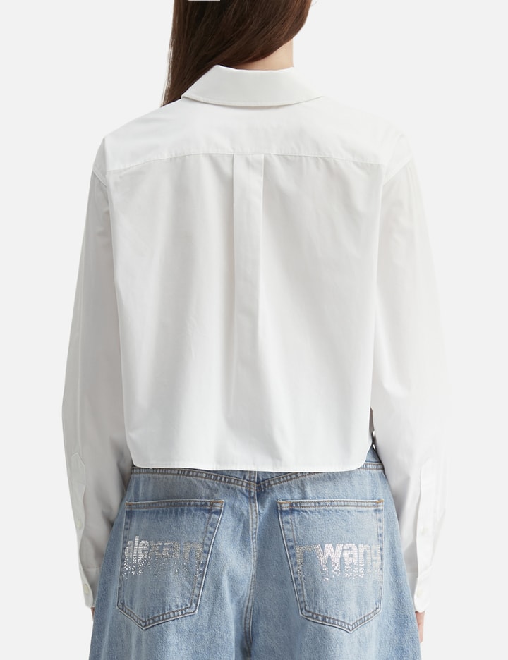 Embroidered Logo Cropped Shirt view 4