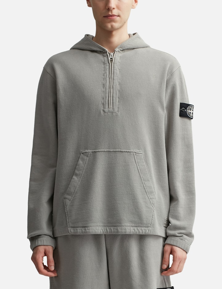 Shop Stone Island 70% Recycled Cotton Fleece Hooded Sweatshirt In Grey