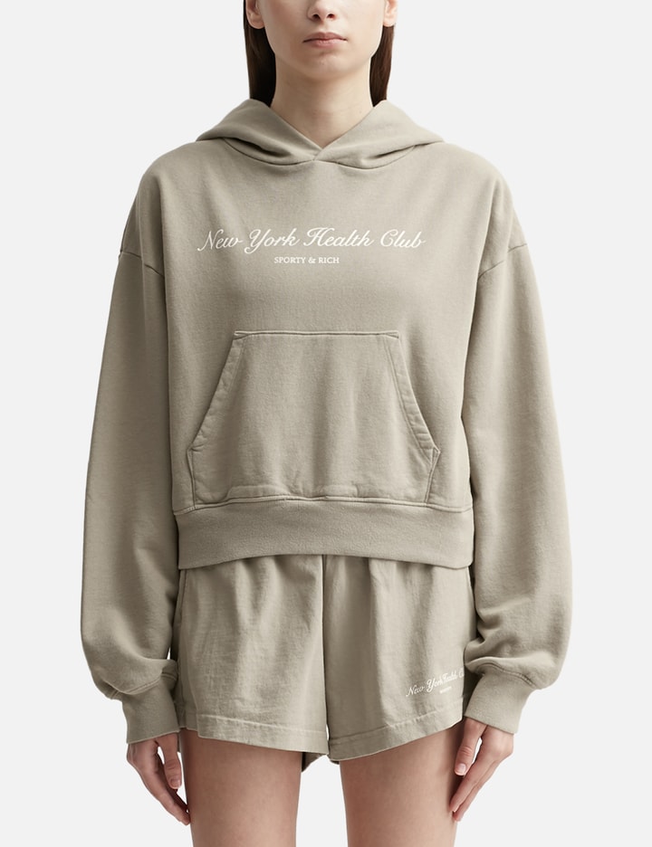 Sporty &amp; Rich Ny Health Club Cropped Hoodie In Beige