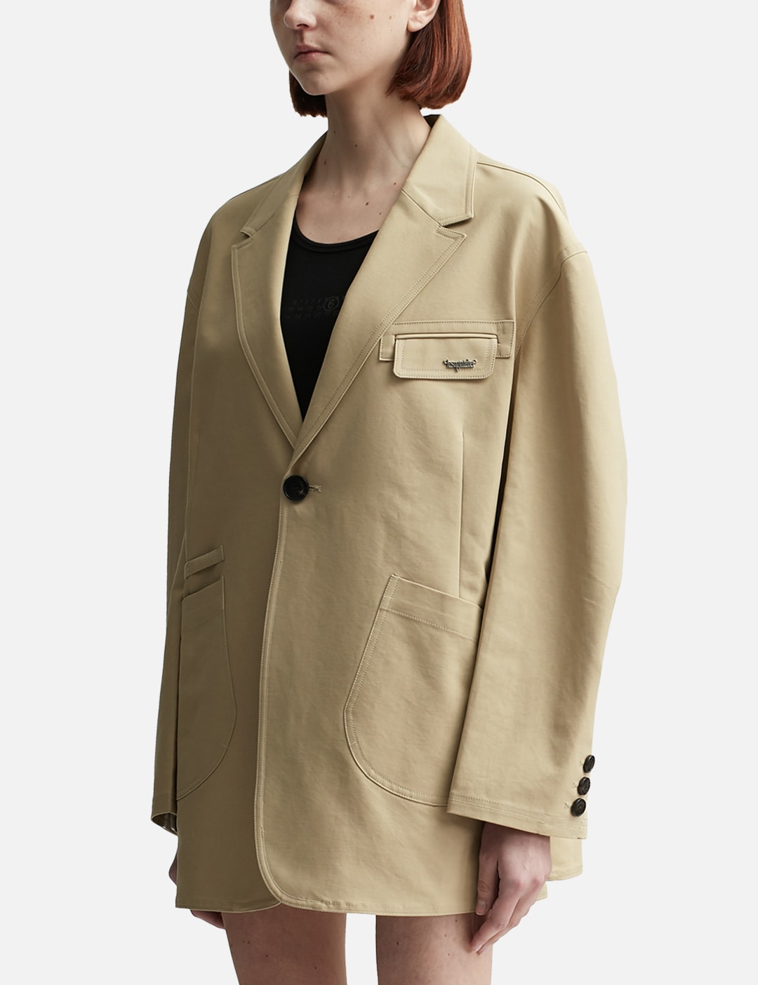 Oversized Pocket Detail Single-Breasted Blazer view 8