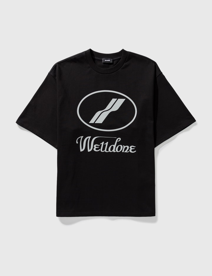We11 Done Destroyed Reverse Logo Cotton T-shirt In Black