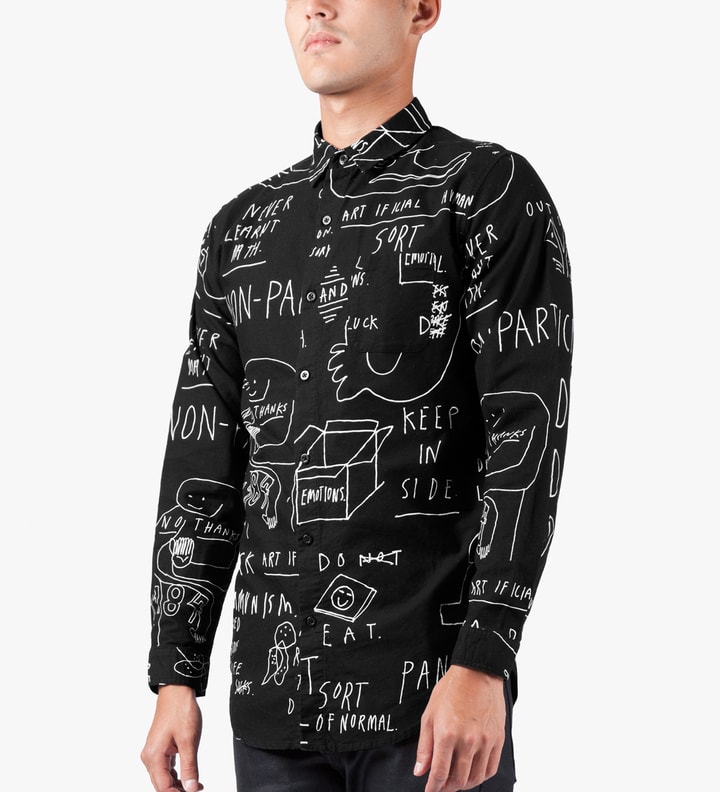 LAZY OAF Black Chalk Board L/S Shirt