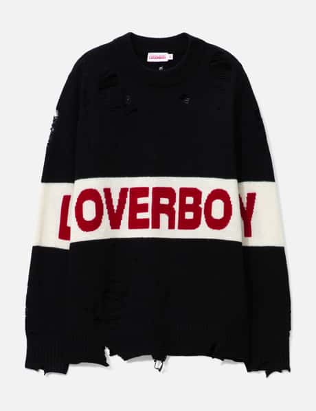 Charles Jeffrey Loverboy Distressed Loverboy Logo Jumper