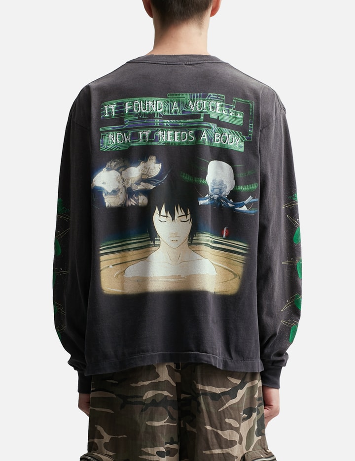 Saint Michael Ls T-shirt Gits In Black