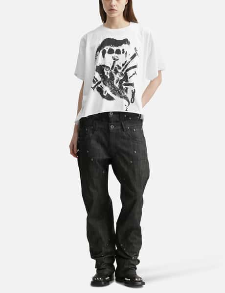 "Gideon" Double-Layered Workpants In Japanese Raw Black Denim view 11