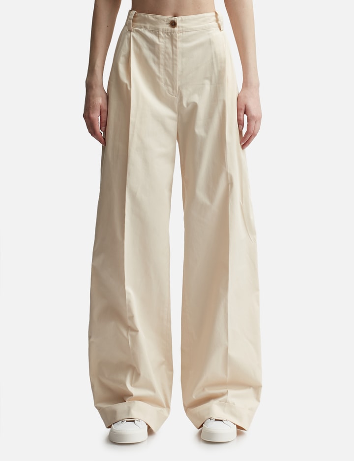 Maison Kitsuné Double Pleats Pants In White