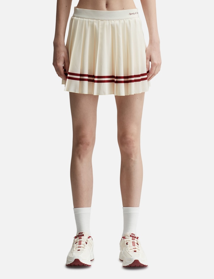 Shop Sporty &amp; Rich Classic Logo Pleated Skirt In White