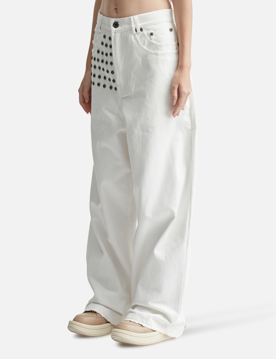 "Devlin" Studded Waxed Baggy Denims view 8