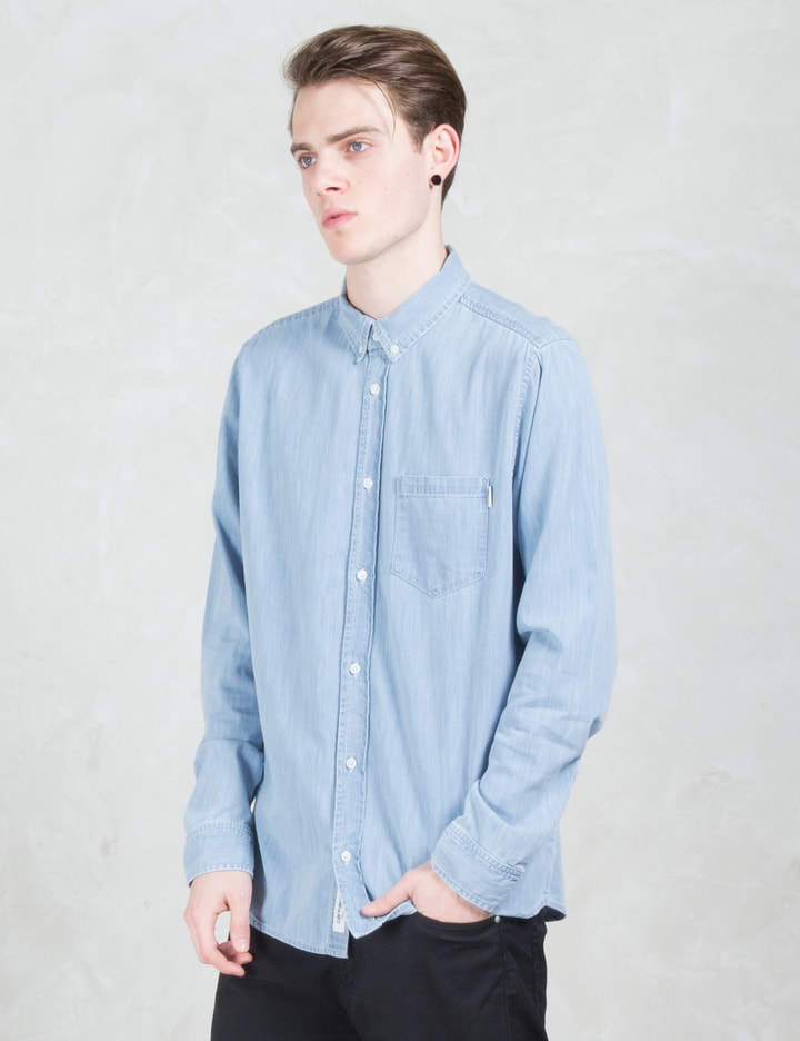 Stone Bleached 5.8oz Civil L/S Denim Shirt Placeholder Image