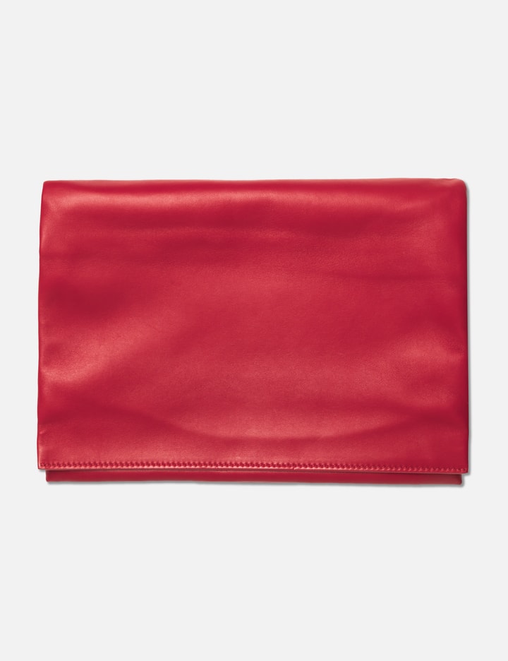 Celine Trio Leather Clutch In Red