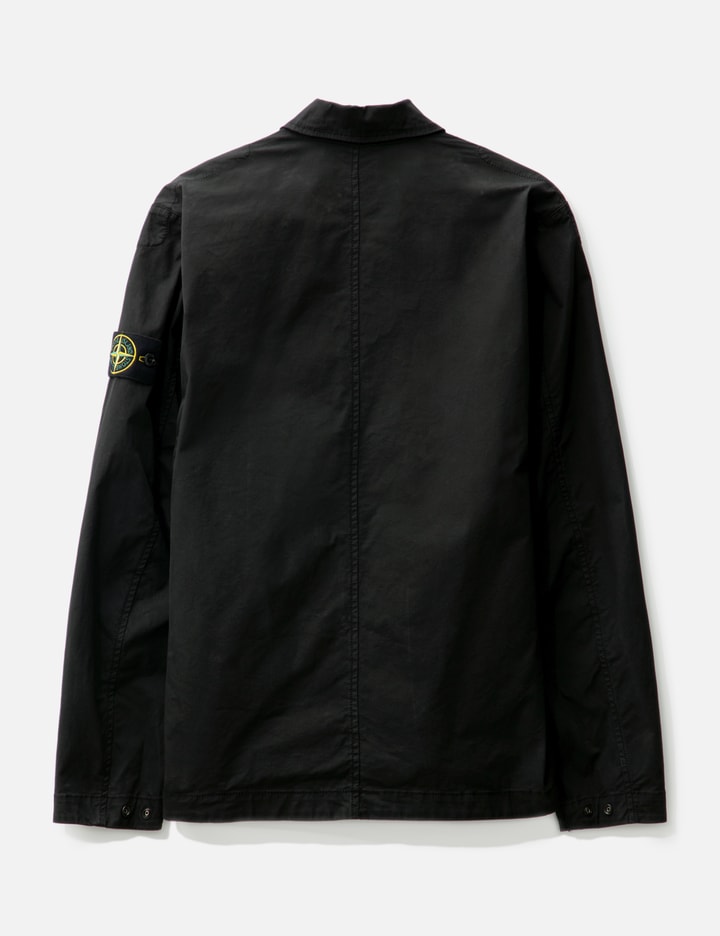 Shop Stone Island Supima® Cotton Twill Stretch-tc Regular Fit Overshirt In Black