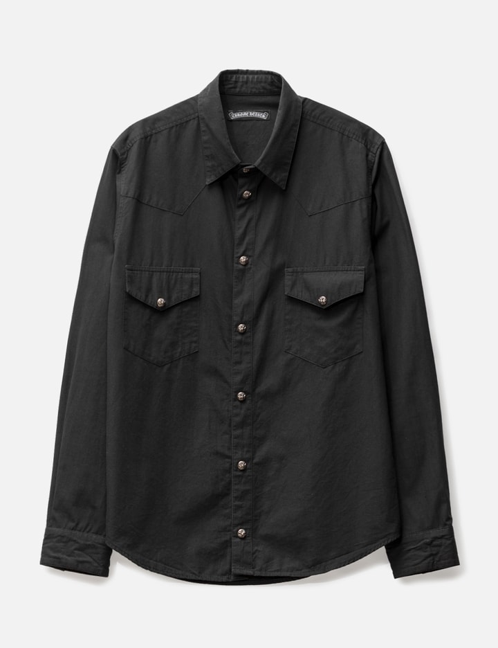 Chrome Hearts Chrome Heart Silver Button Shirt In Black | ModeSens Chrome Hearts Chrome Heart Silver Button Shirt In Black | ModeSens