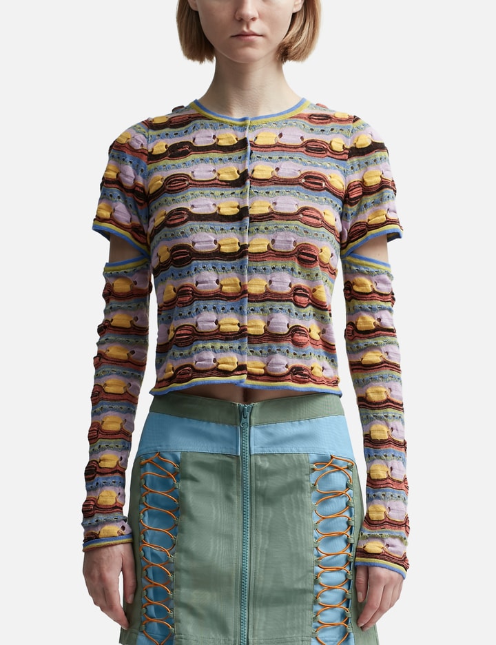 Brain Dead Bubble Knit Cardigan In Multicolor