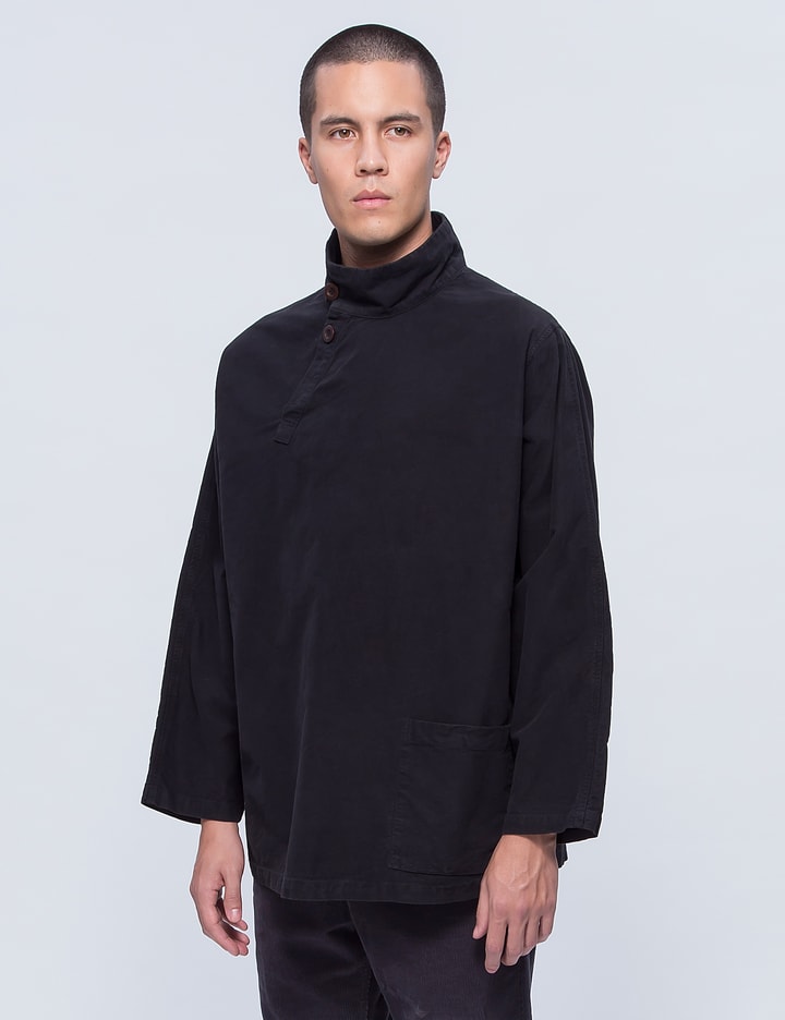 Black Mud Dye Moleskin H/neck Pull Shirt Placeholder Image