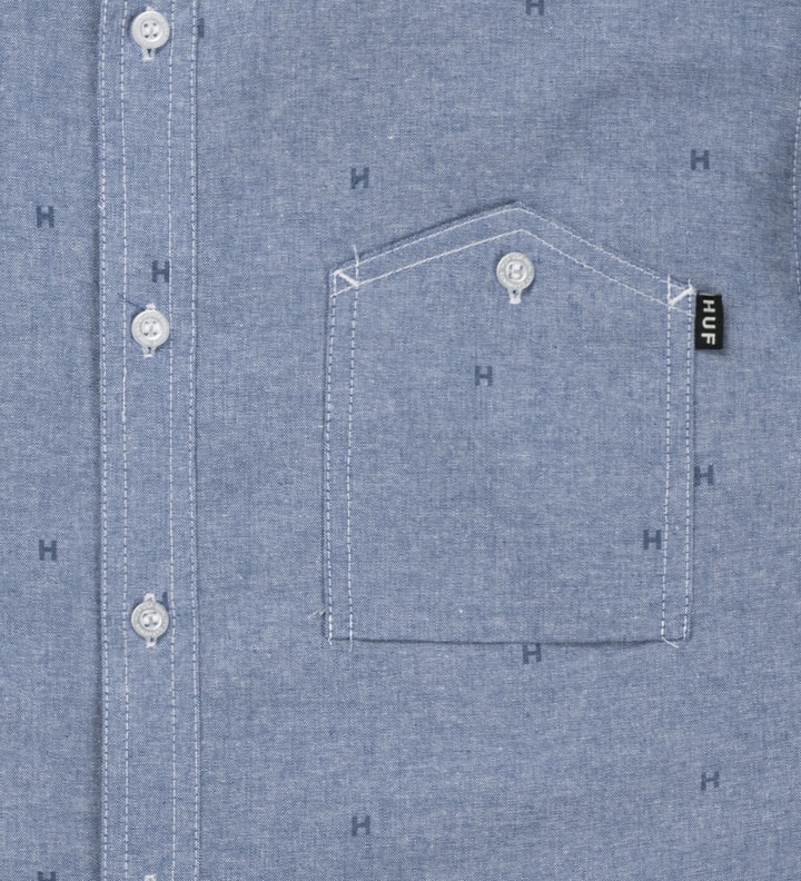 Blue H Monogram Chambray Woven Shirt Placeholder Image