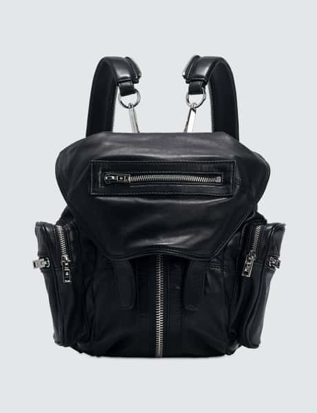 alexander wang marti zip detailed leather backpack Rose Studded Multi Black Lambskin Drawstring closure under flap ALEXANDER WANG Military Green Nylon
