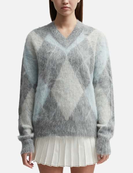 Ami Argyle Brushed Sweater