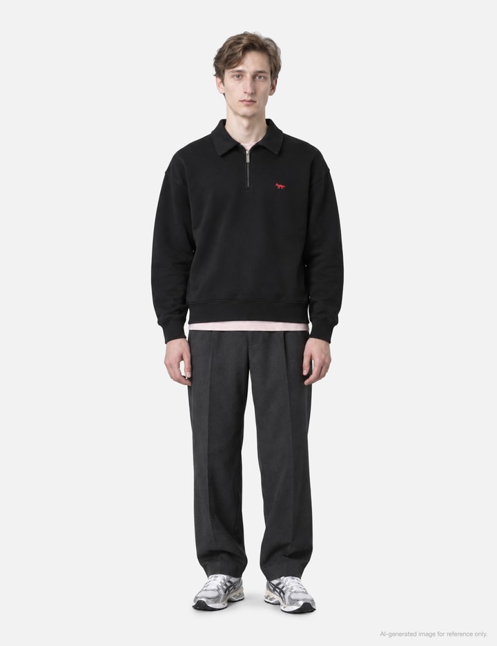 Maison Kitsuné Profile Fox Zipped Polo Sweatshirt